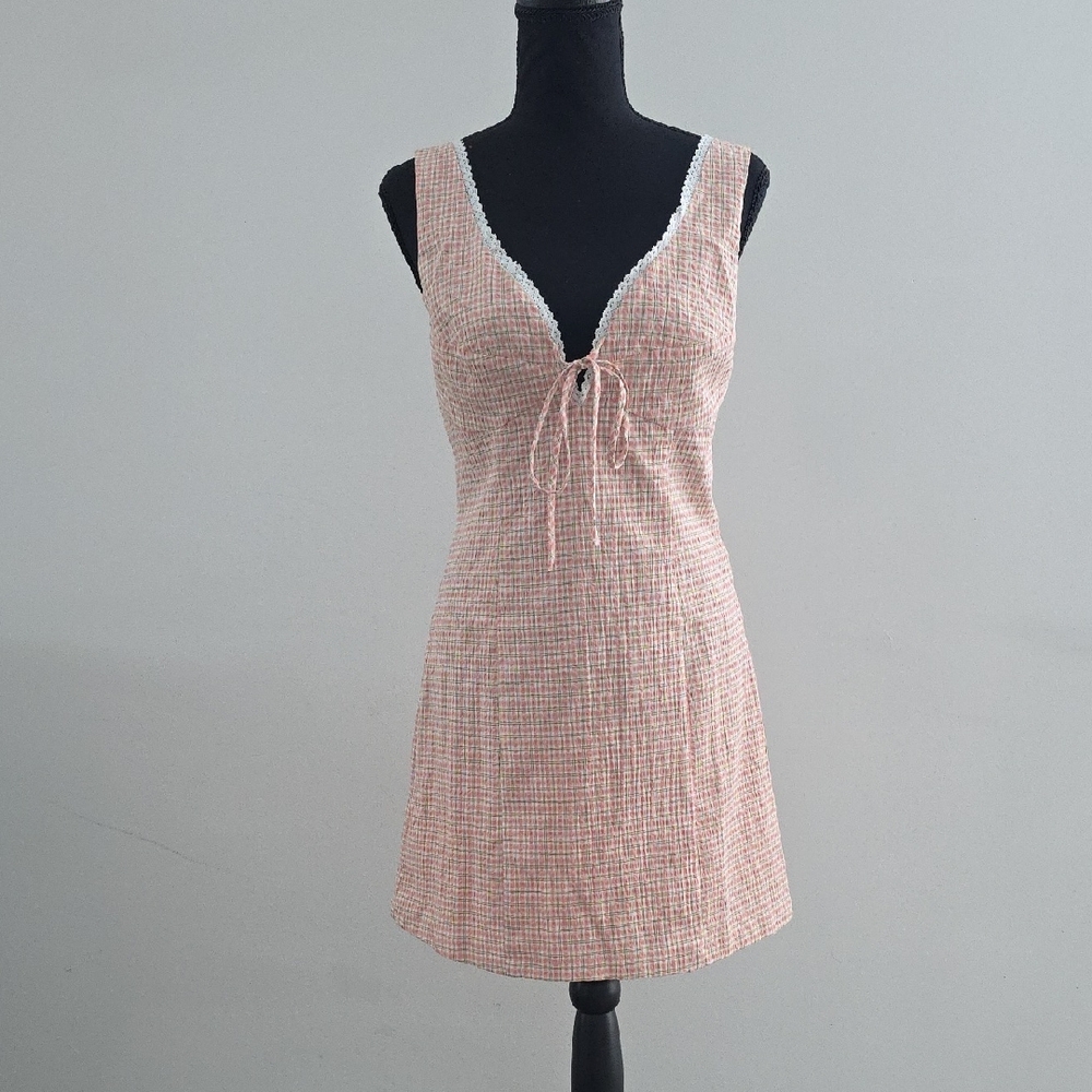 Mustard Seed Pink and White Mini Dress